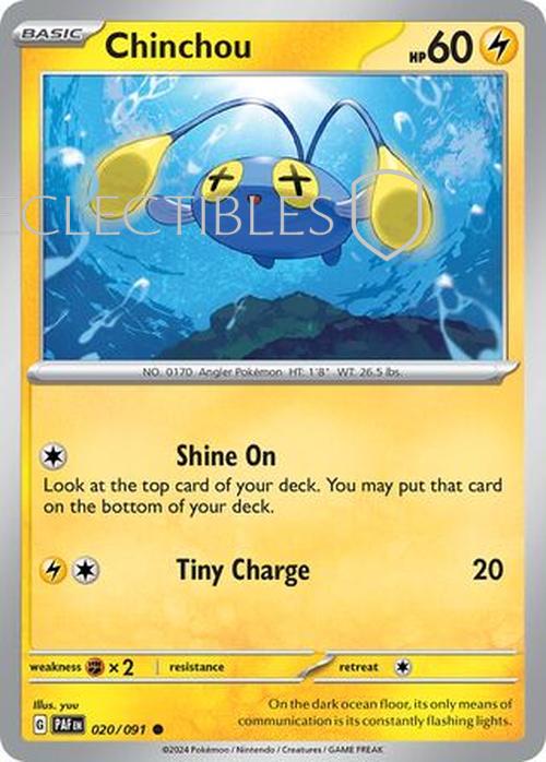 Pokemon Paldean Fates 020/91 Chinchou Reverse Holo