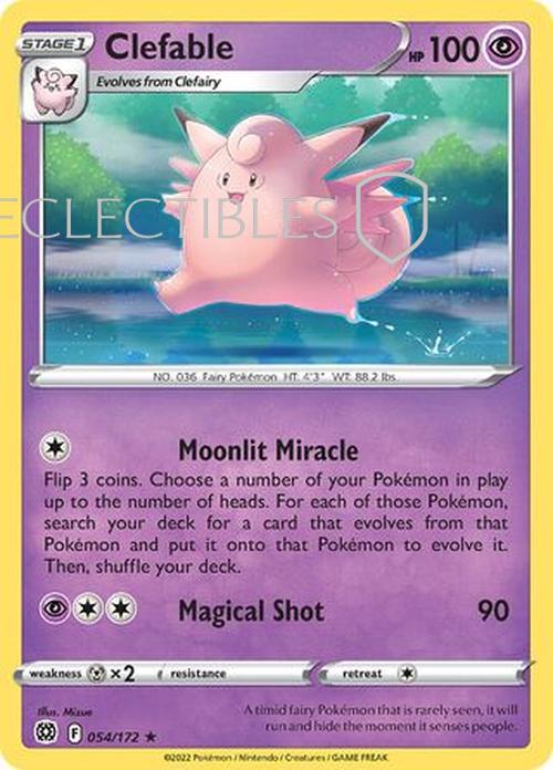 Pokemon Brilliant Stars 054/172 Clefable  Reverse Holo