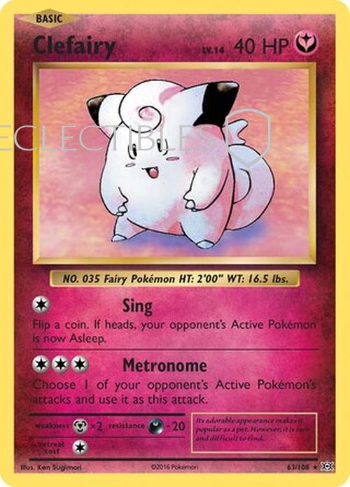 Pokemon evolutions 063/108 Clefairy  Reverse Holo