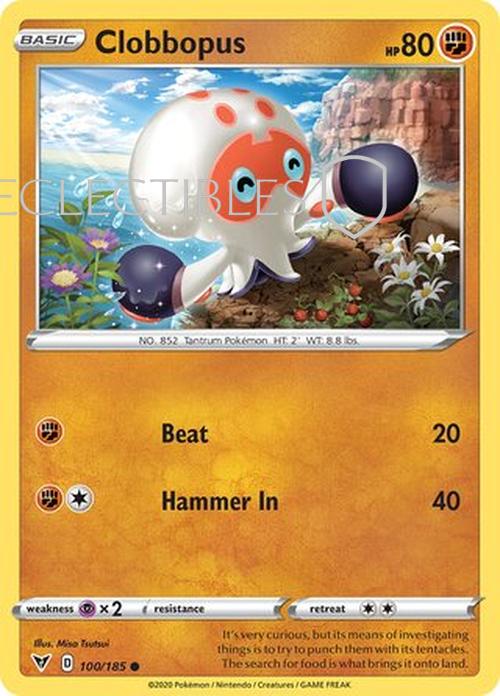Pokemon Vivid Voltage 100/185 Clobbopus Reverse Holo