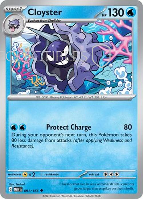 Pokemon Scarlet & Violet 151 091/165 Cloyster  Reverse Holo