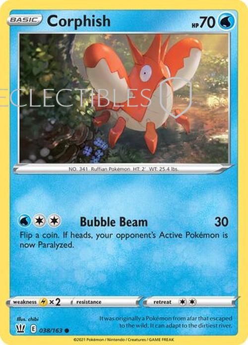 Pokemon Battle Styles 038/163 Corphish Reverse Holo