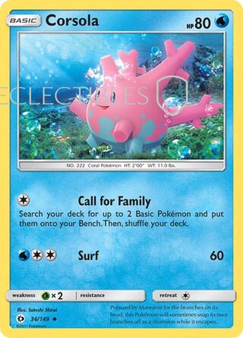Pokemon Sun & Moon 036/149 Corsola  Reverse Holo