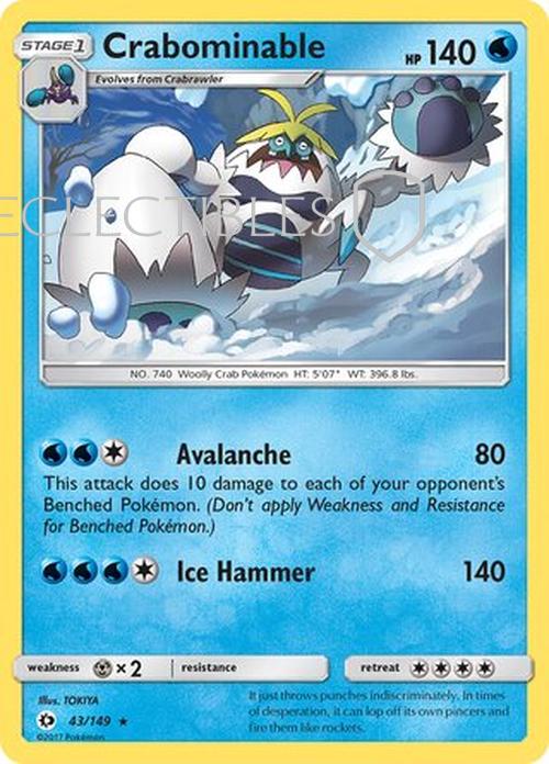 Pokemon Sun & Moon 043/149 Crabominable  Reverse Holo
