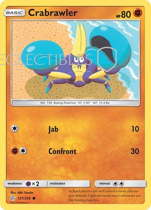Pokemon Cosmic Eclipse 121/236 Crabrawler  Reverse Holo