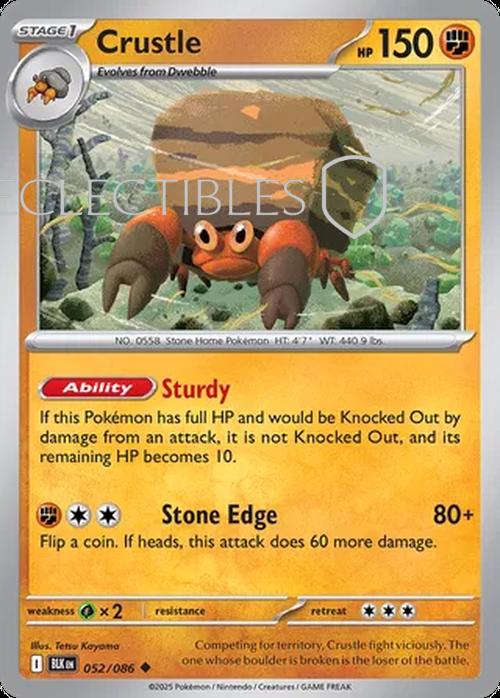 Pokemon Black Bolt 052/086 Crustle Reverse Holo