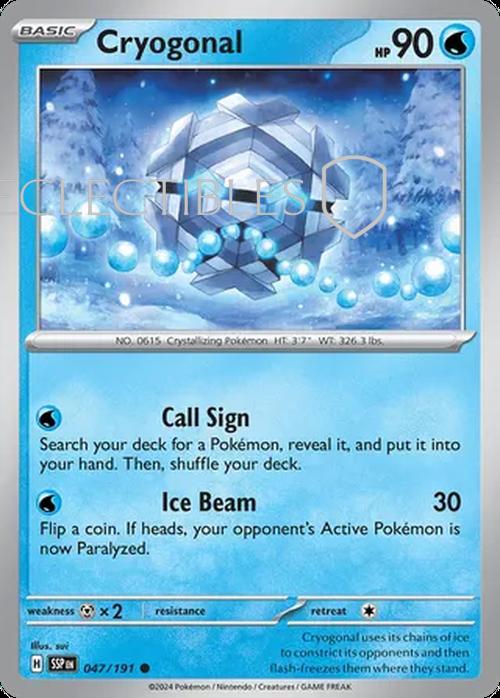 Pokemon Surging Sparks 047/191 Cryogonal Reverse Holo