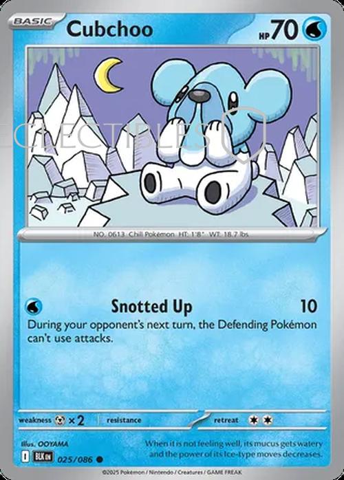 Pokemon Black Bolt 025/086 Cubchoo Reverse Holo