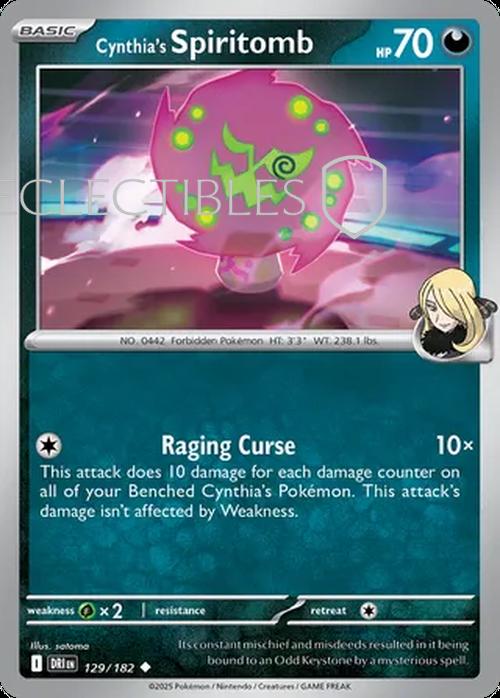 Pokemon Destined Rivals 129/182 Cynthias Spiritomb Reverse Holo
