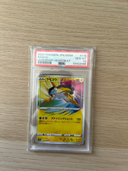 Pokemon PSA 10 015/076 Raikou Legendary HeartBeat