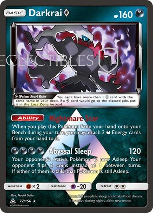 Pokemon Ultra Prism 077/156 Darkrai Reverse Holo