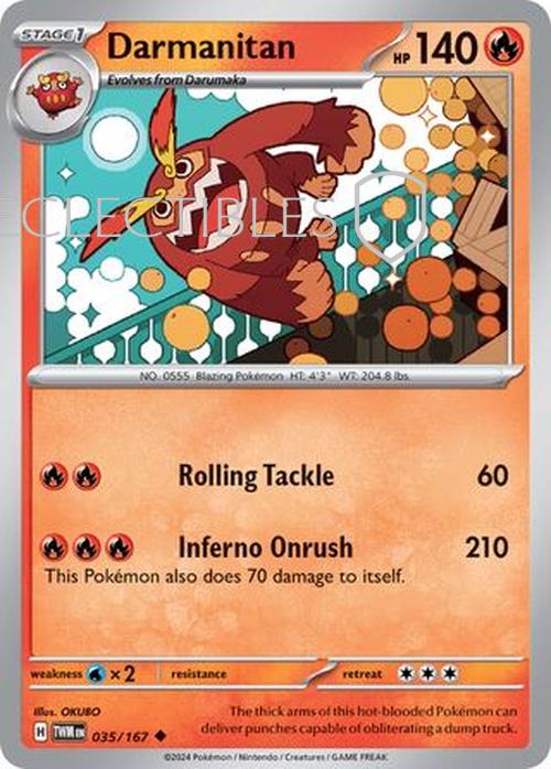 Pokemon Twilight Masquerade 035/167 Darmanitan Reverse Holo