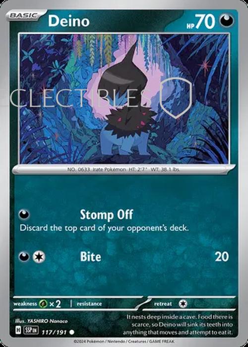 Pokemon Surging Sparks 117/191 Deino  Reverse Holo