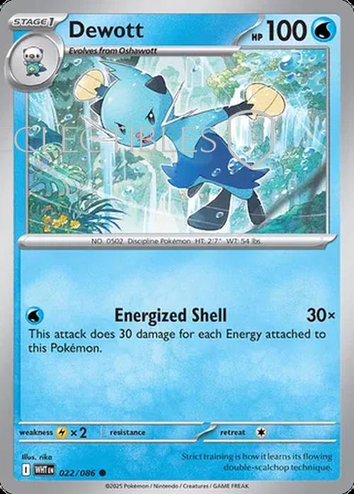 Pokemon White Flare 022/086 Dewott Reverse Holo
