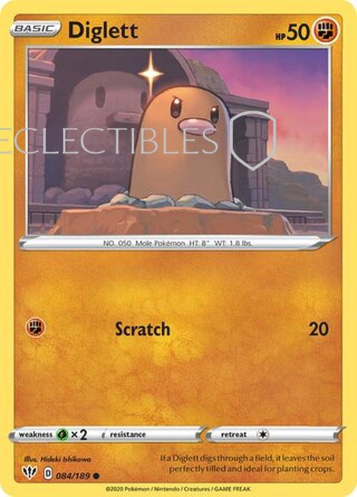 Pokemon Darkness Ablaze 084/189 Diglett  Reverse Holo