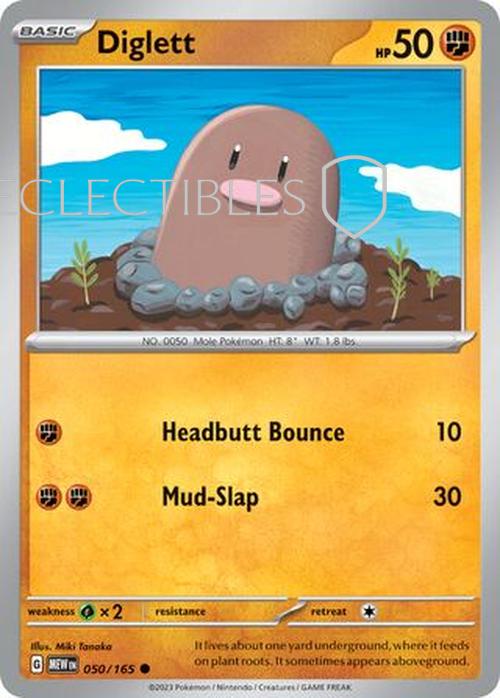 Pokemon Scarlet & Violet 151 050/165 Diglett  Reverse Holo