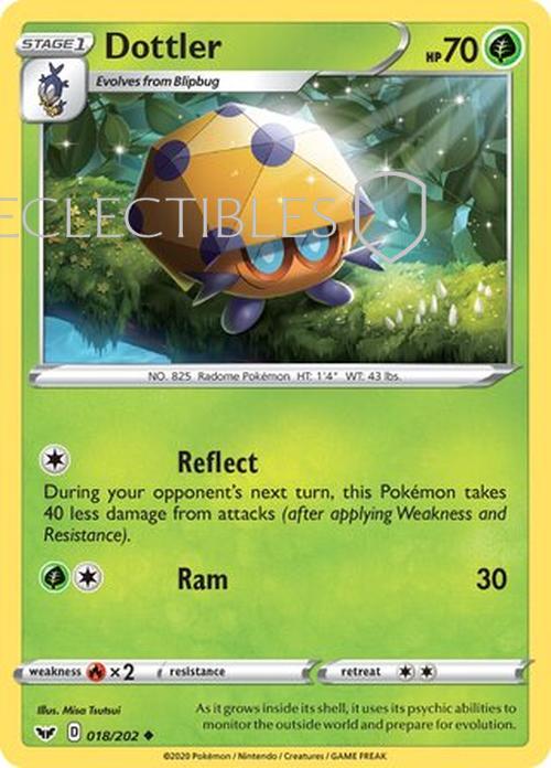 Pokemon Sword & Shield 018/202 Dottler  Reverse Holo