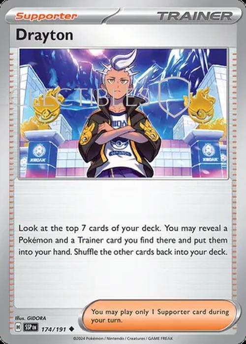 Pokemon Surging Sparks 174/191 Drayton  Reverse Holo