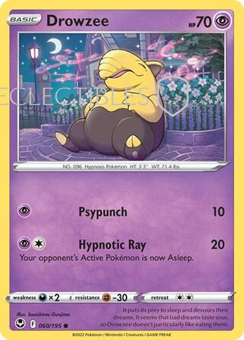 Pokemon Silver Tempest 060/195 Drowzee Reverse Holo