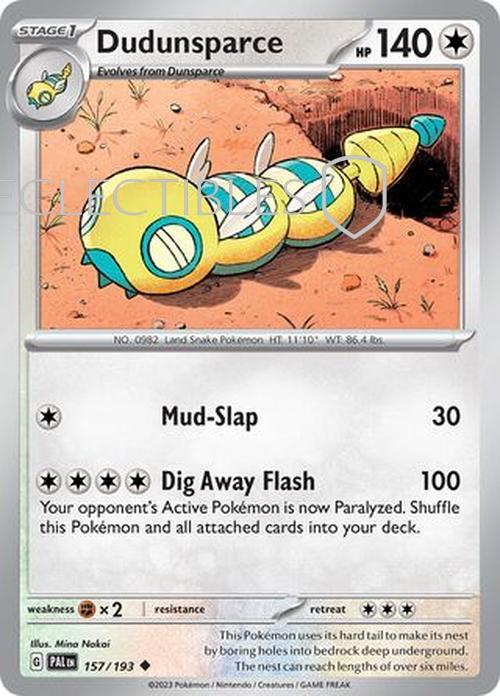 Pokemon Paldea Evolved 157/193 Dudunsparce Reverse Holo