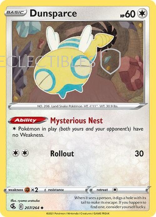 Pokemon Fusion Strike 207/264 Dunsparce Reverse Holo