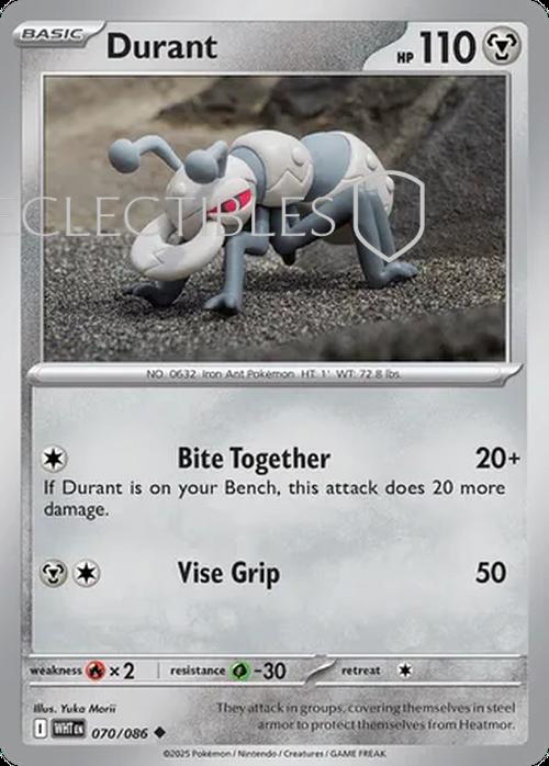 Pokemon White Flare 070/086 Durant Reverse Holo