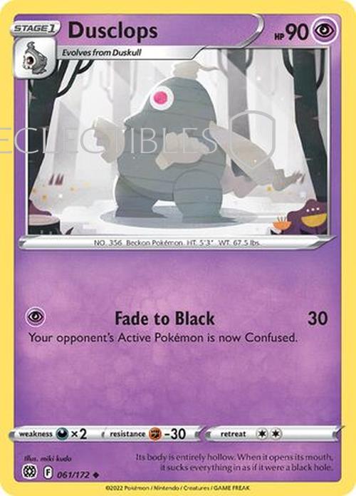 Pokemon Brilliant Stars 061/172 Dusclops Reverse Holo