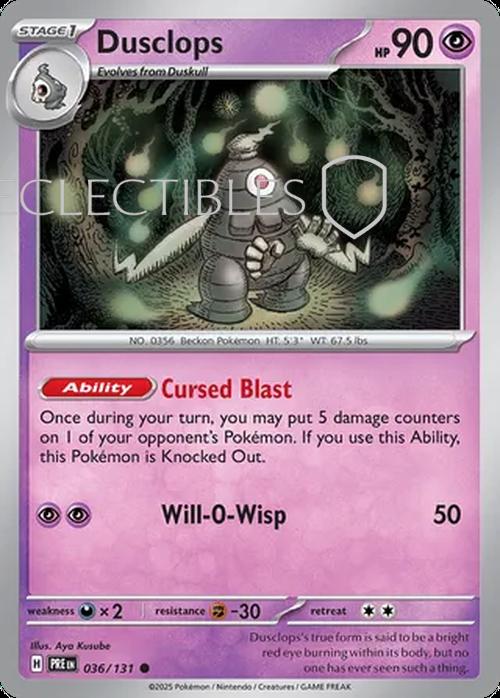 Pokemon Prismatic Evolutions 036/131 Dusclops Pokeball Holo