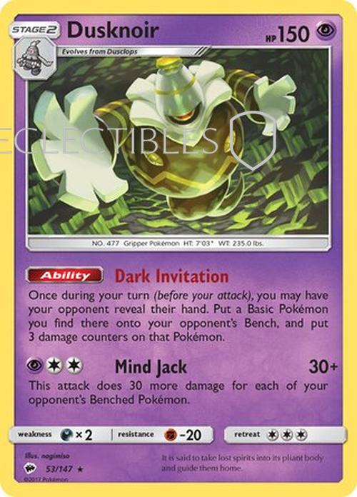 Pokemon Burning Shadows 053/147 Dusknoir Reverse Holo