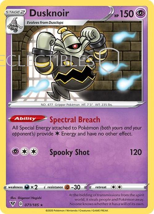Pokemon Vivid Voltage 071/185 Dusknoir Holo