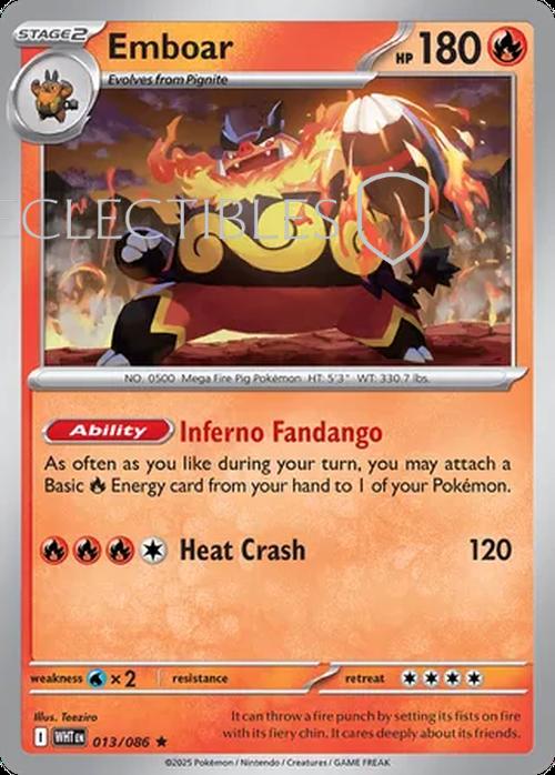 Pokemon White Flare 013/086 Emboar Holo