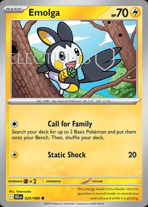 Pokemon Black Bolt 029/086 Emolga Reverse Holo