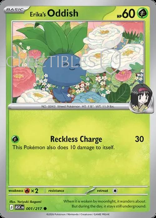 Pokemon Ascended Heroes 001/217 Erikas Oddish Reverse Holo