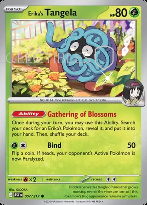Pokemon Ascended Heroes 007/217 Erikas Tangela Reverse Holo