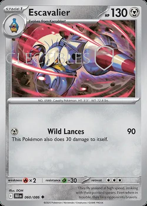 Pokemon Black Bolt 060/086 Escavalier Reverse Holo