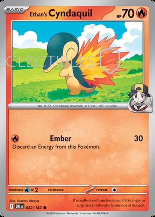Pokemon Destined Rivals 032/182 Ethans Cyndaquil Reverse Holo