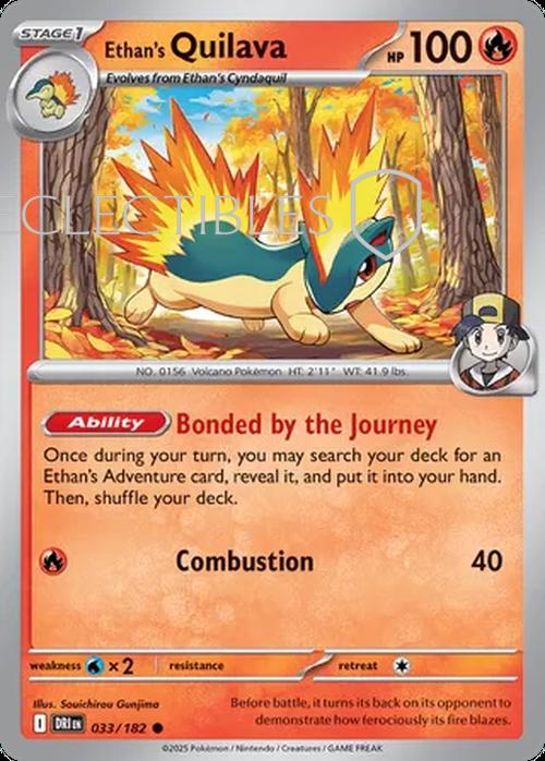 Pokemon Destined Rivals 033/182 Ethans Quilava Reverse Holo