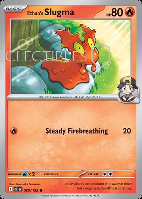 Pokemon Destined Rivals 035/182 Ethans Slugma Reverse Holo
