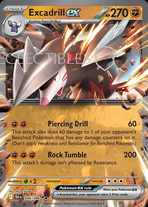 Pokemon Black Bolt 046/086 Excadrill ex