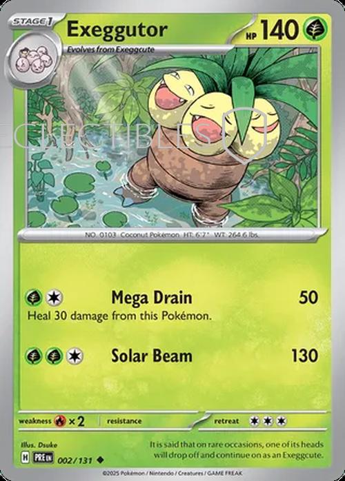Pokemon Prismatic Evolutions 002/131 Exeggutor Reverse Holo