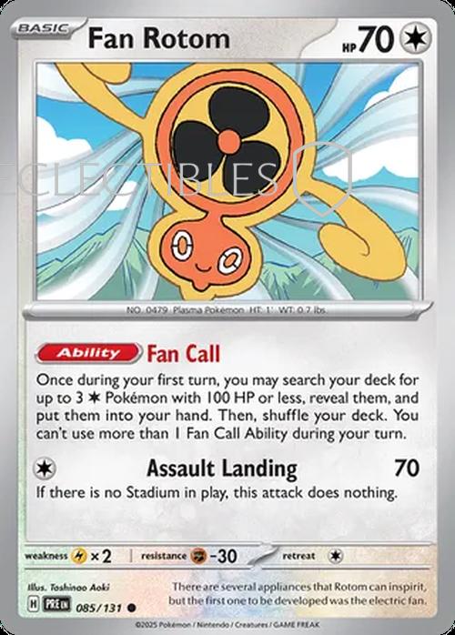 Pokemon Prismatic Evolutions 085/131 Fan Rotom Reverse Holo