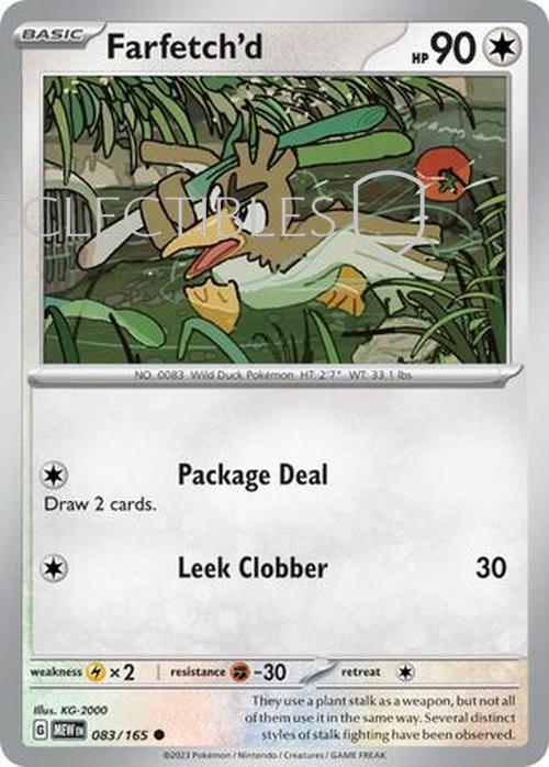 Pokemon Scarlet & Violet 151 083/165 Farfetch Reverse Holo