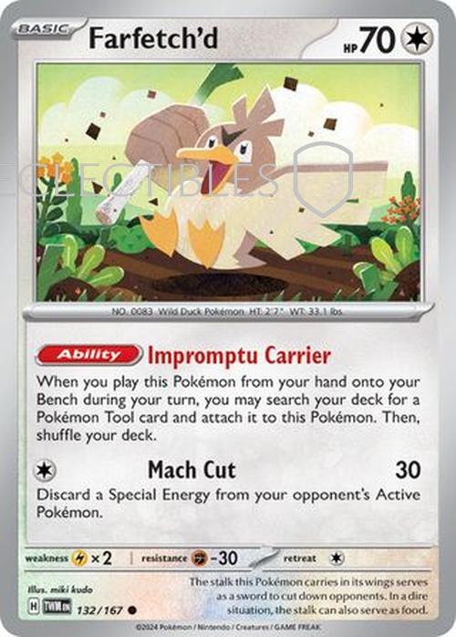 Pokemon Twilight Masquerade 132/167 Farfetchd Reverse Holo