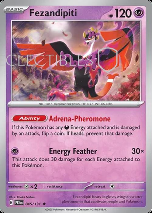 Pokemon Prismatic Evolutions 045/131 Fezandipiti Pokeball Holo