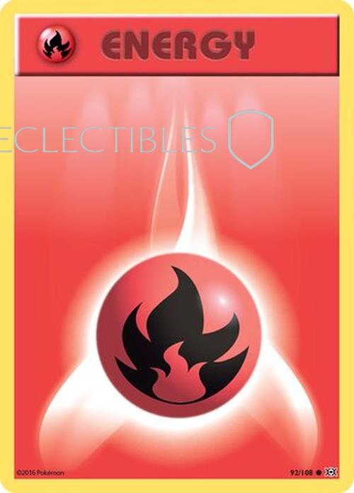 Pokemon evolutions 092/108 Fire Energy  Reverse Holo