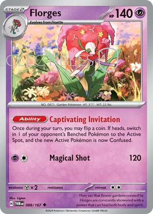 Pokemon Twilight Masquerade 088/167 Florges Reverse Holo