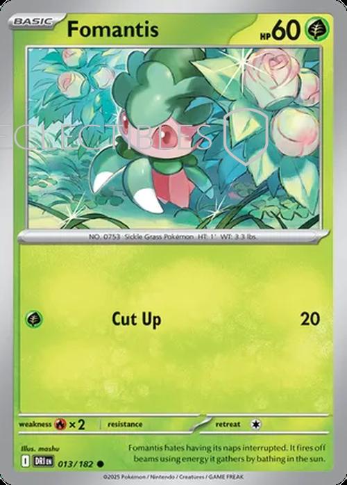 Pokemon Destined Rivals 013/182 Fomantis Reverse Holo
