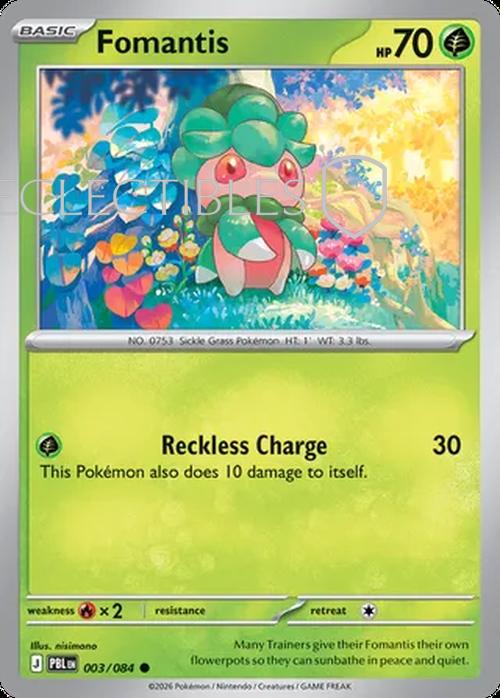 Pokemon pitch black 003/84 Fomantis Reverse Holo