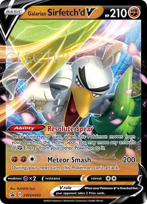 Pokemon SWSH Black Star Promos SWSH 043 Galarian Sirfetchd V