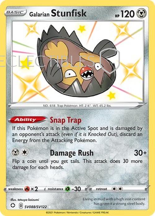 Pokemon Shining Fates SV 088/122 Galarian Stunfisk